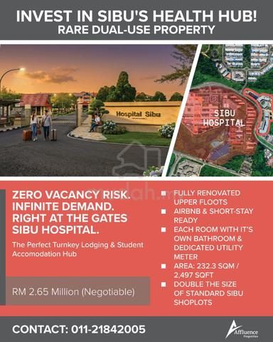 HUGE 3-Storey Shoplot (Sibu Hospital) - UNBEATABLE TURNKEY INVESTMENT